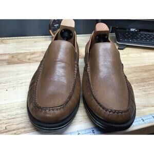 Rockport Preston Venetian Loafer Men's 11.5 Brown Leather Casual Slip-On Moc Toe